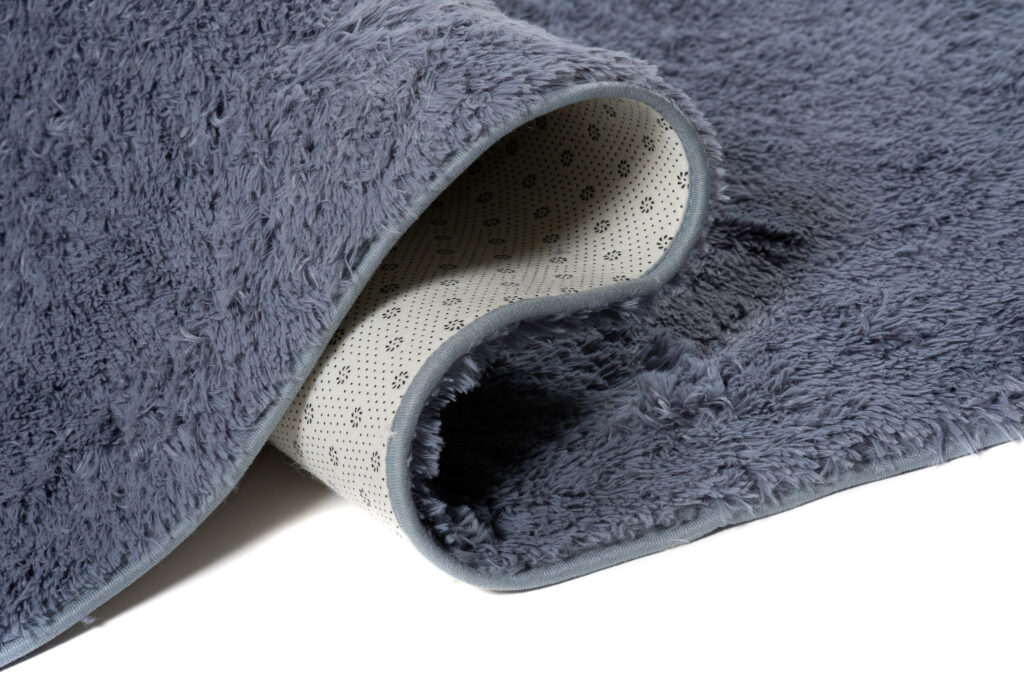 Teppich Silk Grau Blau Rutschfest Shaggy