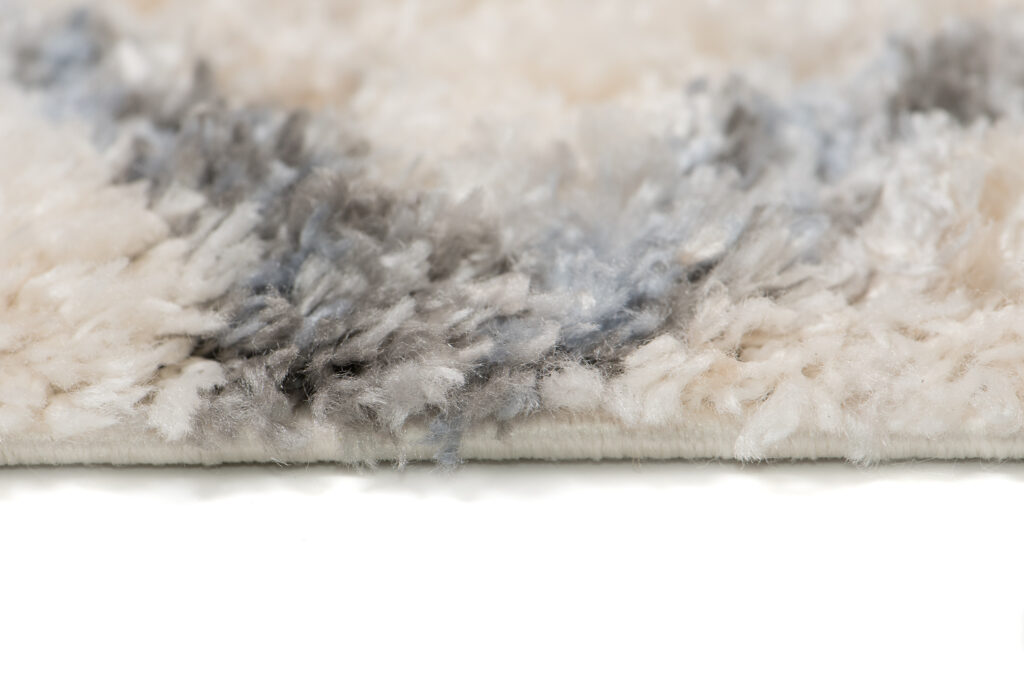 Teppich Versay Creme Grau Kariert mit Fransen