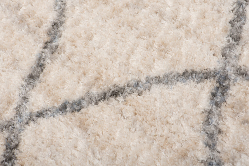 Teppich Versay Creme Grau Kariert mit Fransen