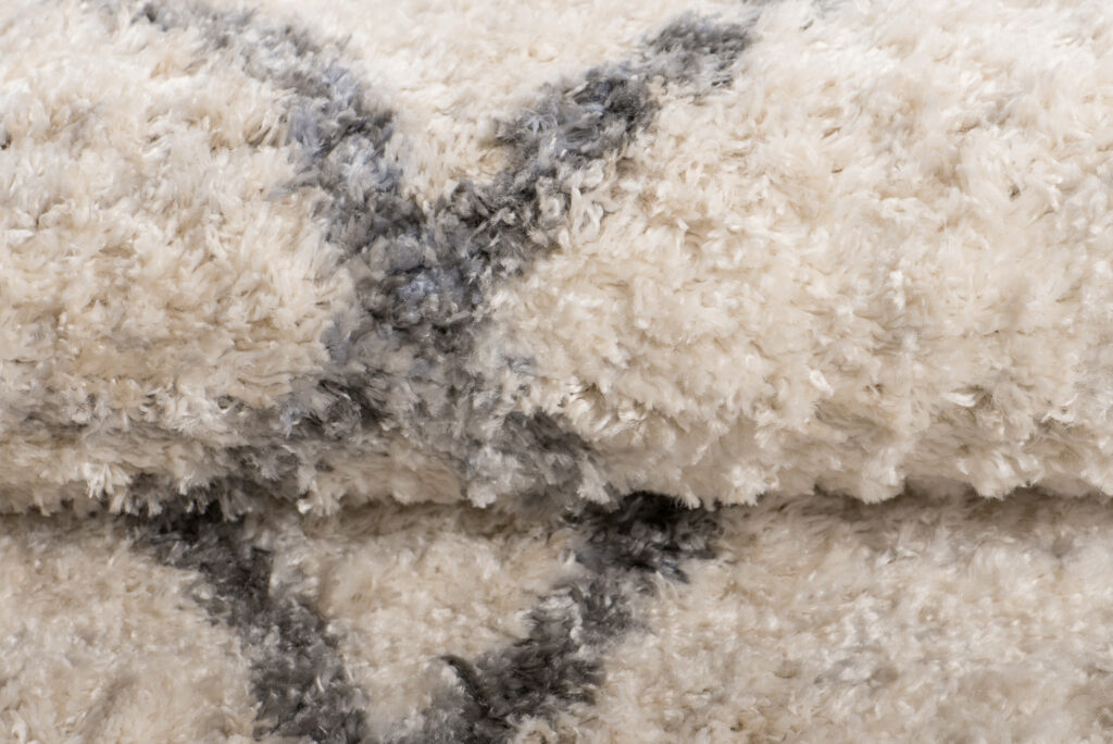 Teppich Versay Creme Grau Kariert mit Fransen