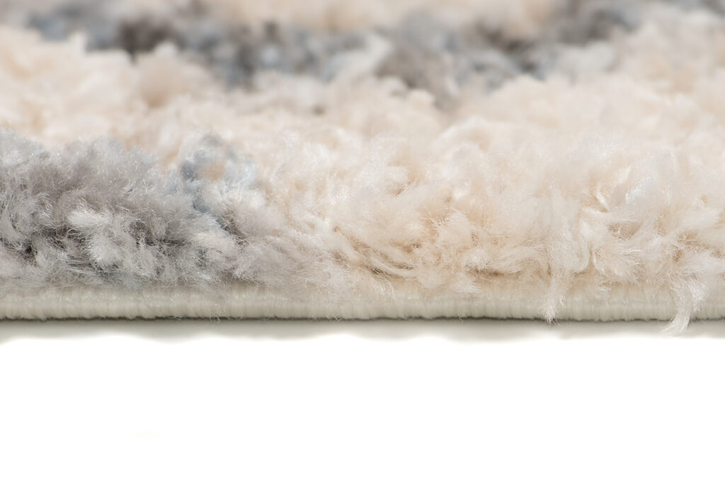 Teppich Versay Creme Grau Zick-Zack mit Fransen