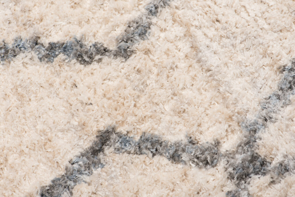 Teppich Versay Creme Grau Zick-Zack mit Fransen
