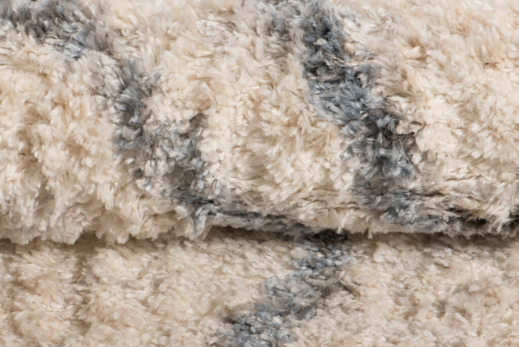 Teppich Versay Creme Grau Zick-Zack mit Fransen