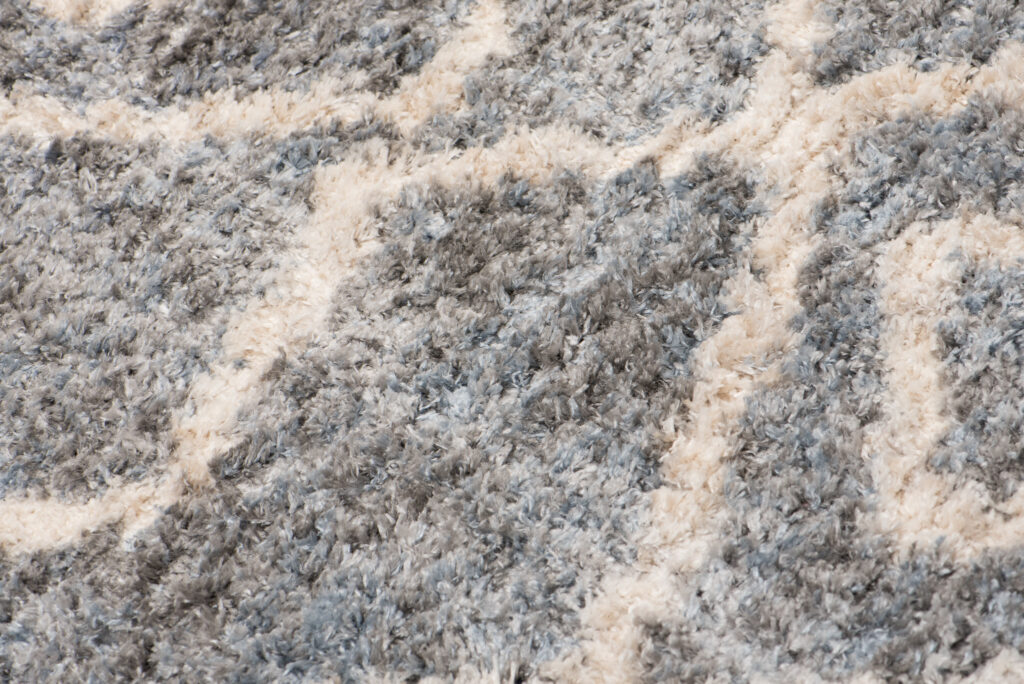 Teppich Versay Dunkelgrau Creme Zick-Zack mit Fransen