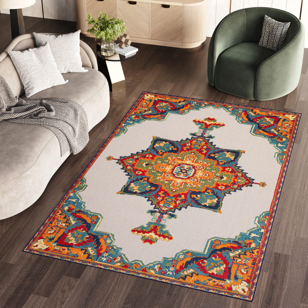 Teppich Outdoor Patio Mehrfarbig Vintage