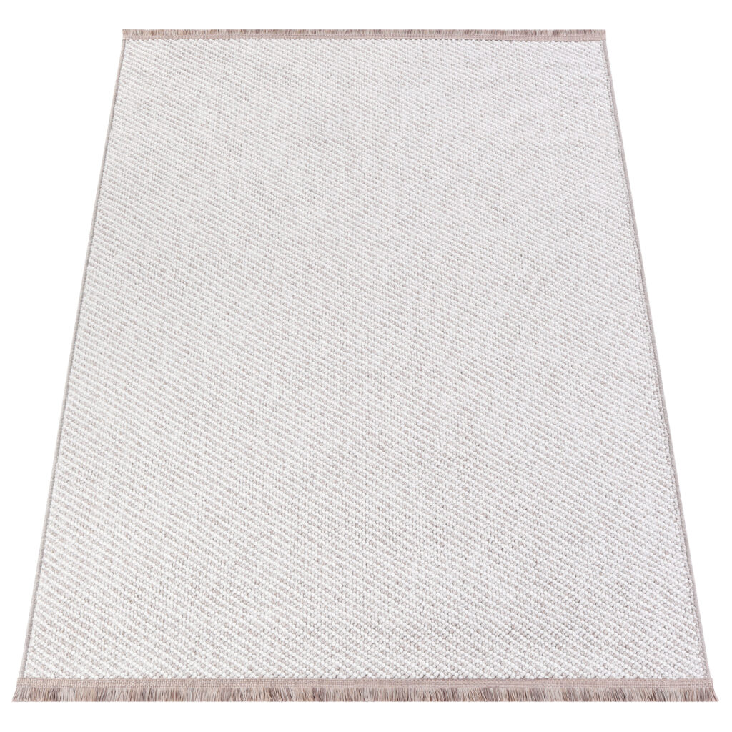 Teppich Agra Beige Modern mit Fransen