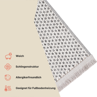 Teppich Agra Grau Modern mit Fransen