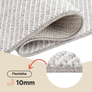 Teppich Agra Beige Modern mit Fransen