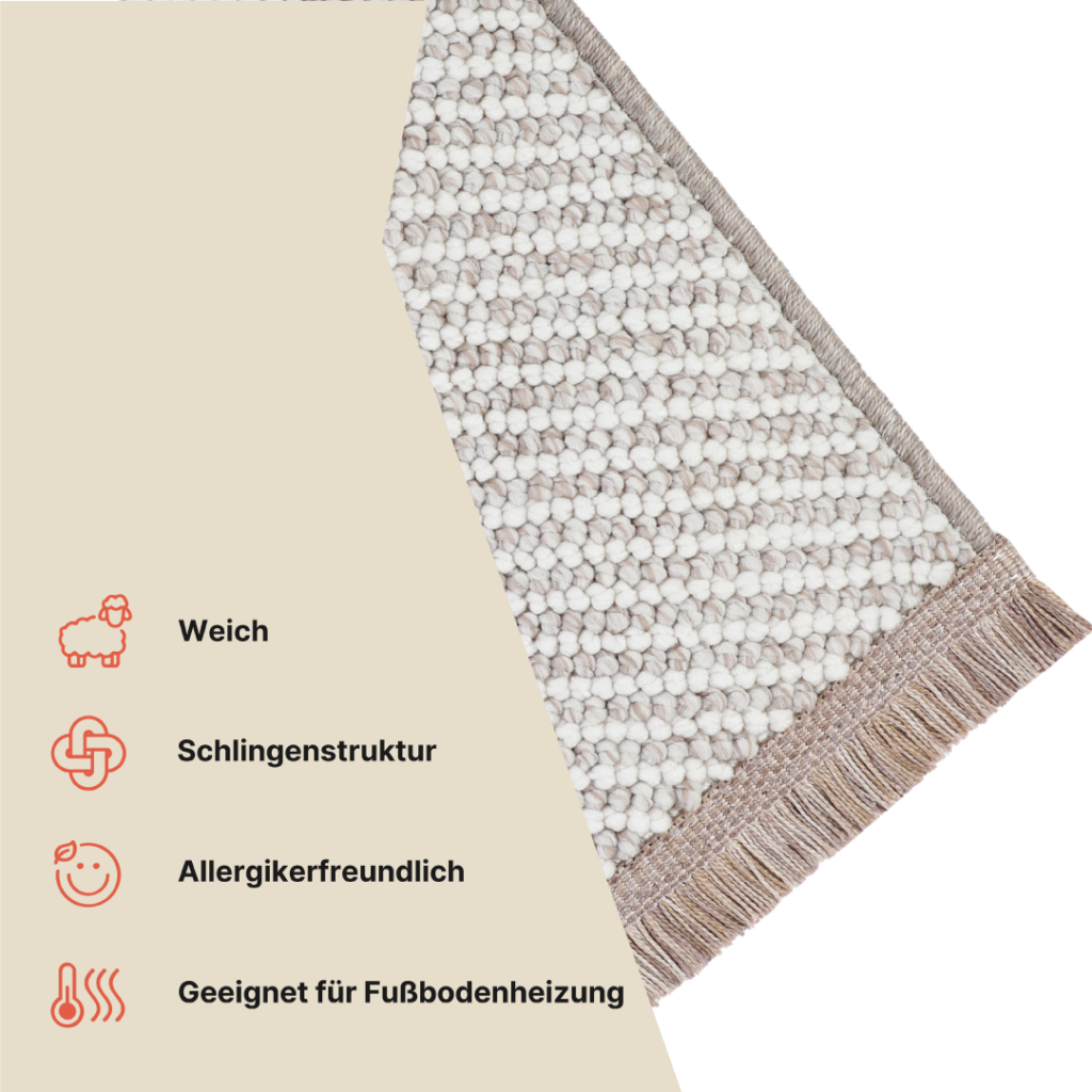 Teppich Agra Beige Modern mit Fransen