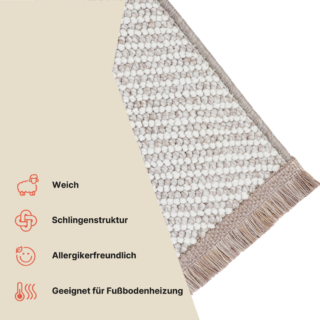 Teppich Agra Beige Modern mit Fransen