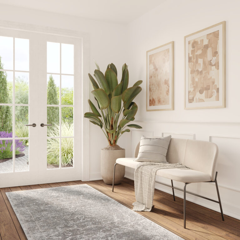 Teppichläufer Valley Dunkelgrau Blumen Rosette