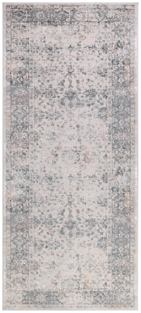 Teppichläufer Valley Grau Beige Ornamente Rahmen