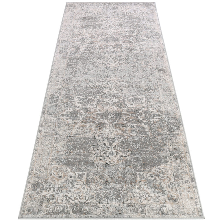 Teppichläufer Valley Dunkelgrau Blumen Rosette