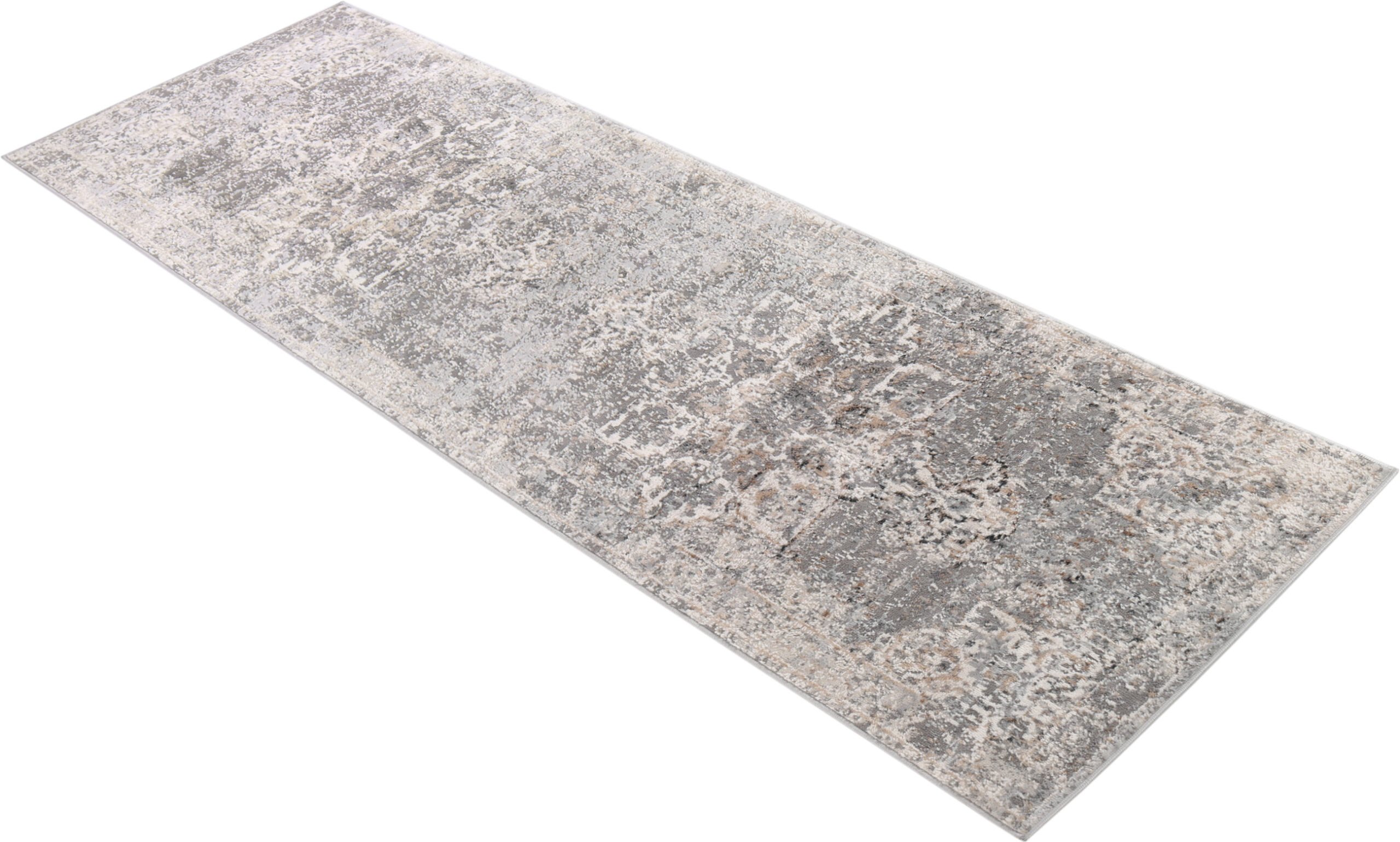 Teppichläufer Valley Dunkelgrau Blumen Rosette