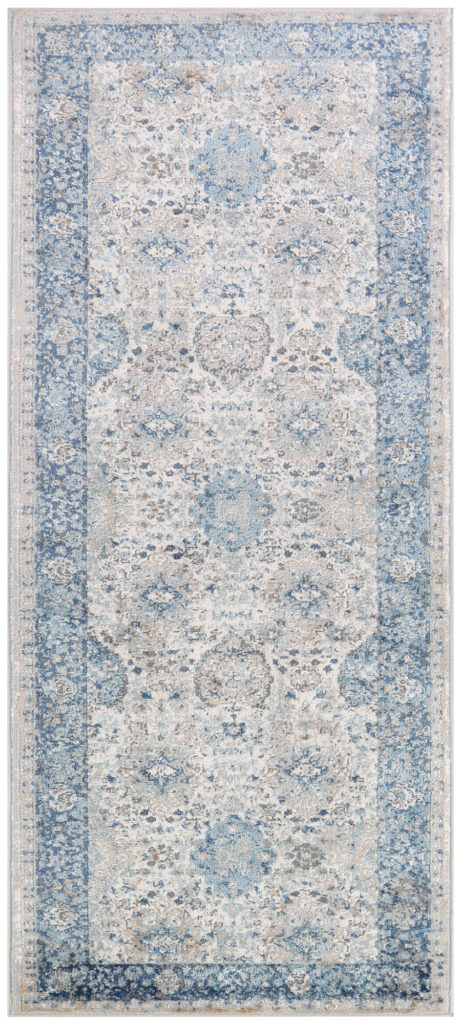Teppichläufer Valley Grau Blau Ornamente Vintage