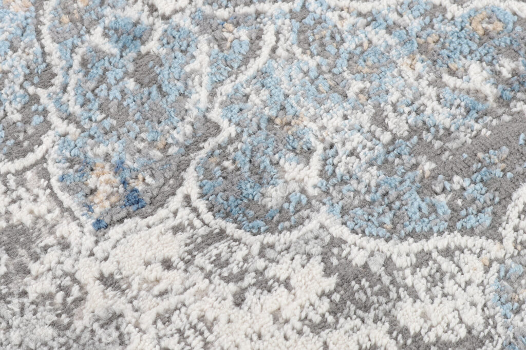 Teppichläufer Valley Grau Blau Vintage Blumen
