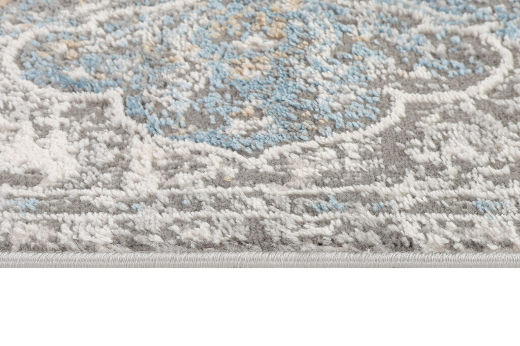 Teppichläufer Valley Grau Blau Vintage Blumen