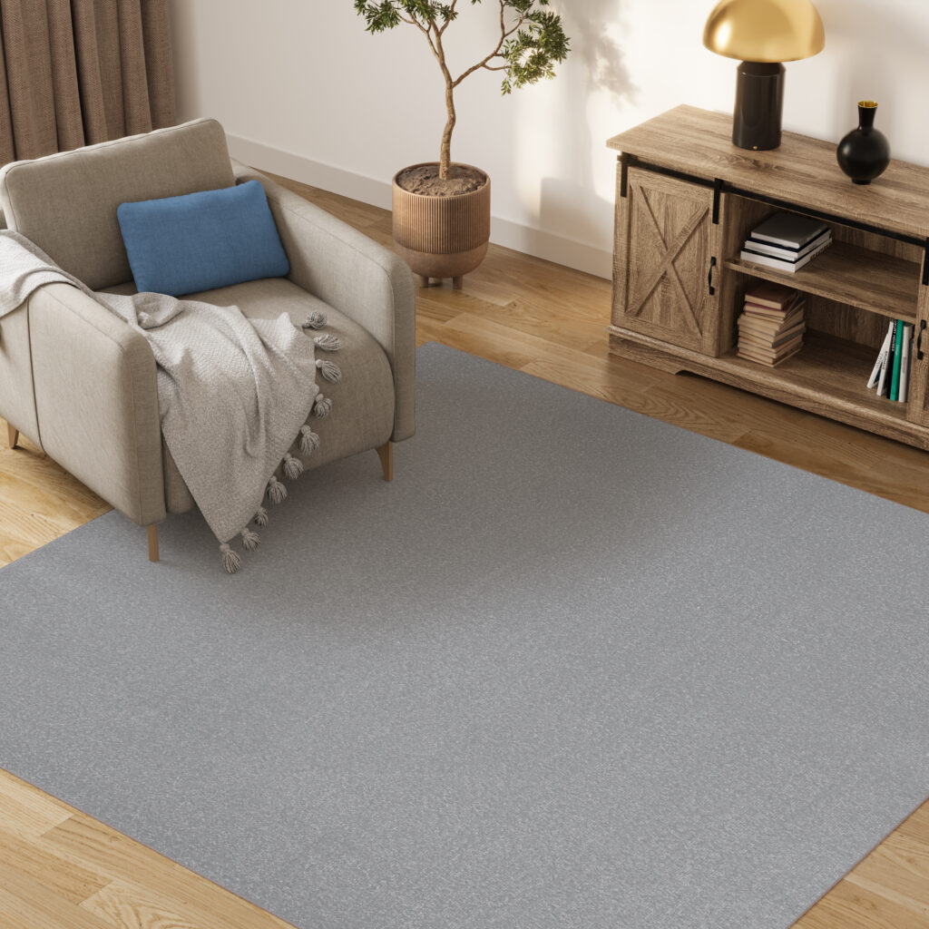 Teppich Mono Quadrat Indoor Outdoor Hell Grau