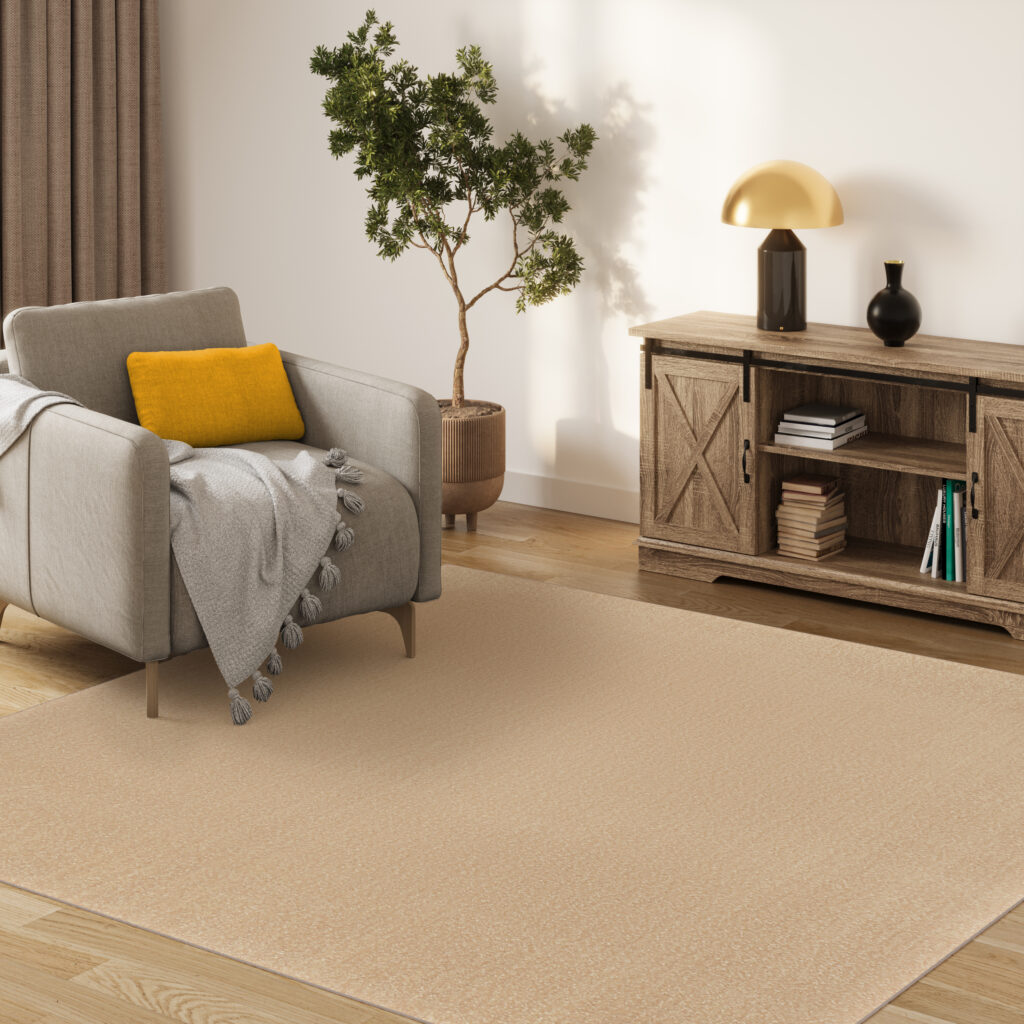 Teppich Mono Quadrat Indoor Outdoor Beige