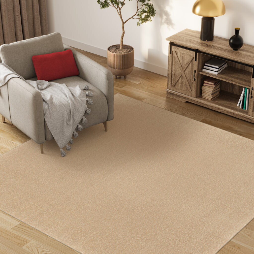 Teppich Mono Quadrat Indoor Outdoor Beige