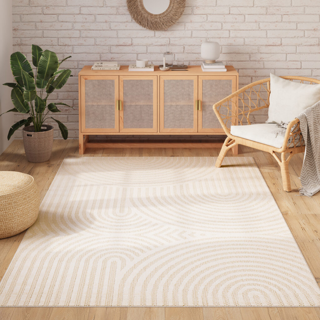 Teppich Outdoor Patio Creme Modern