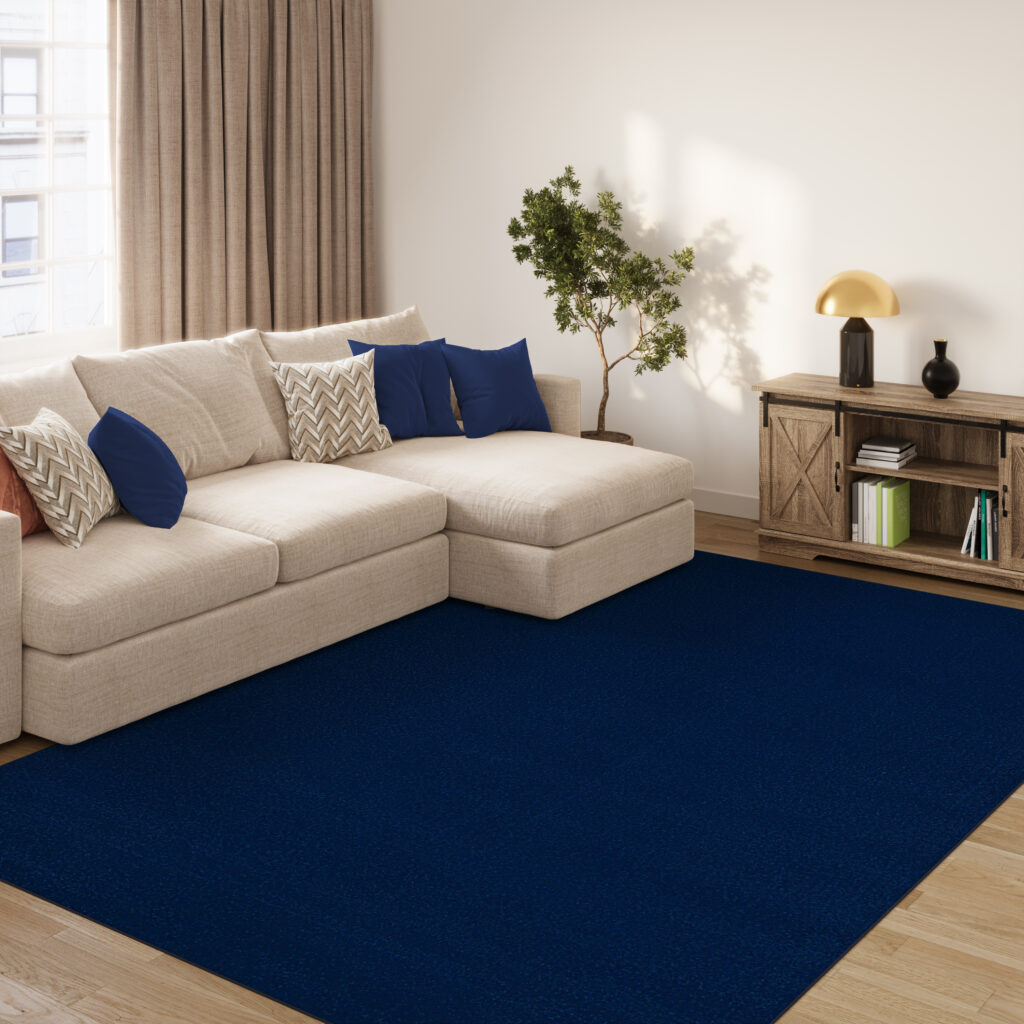Teppich Mono Indoor Outdoor Dunkelblau