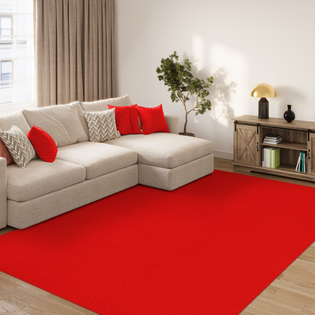 Teppich Mono Indoor Outdoor Rot