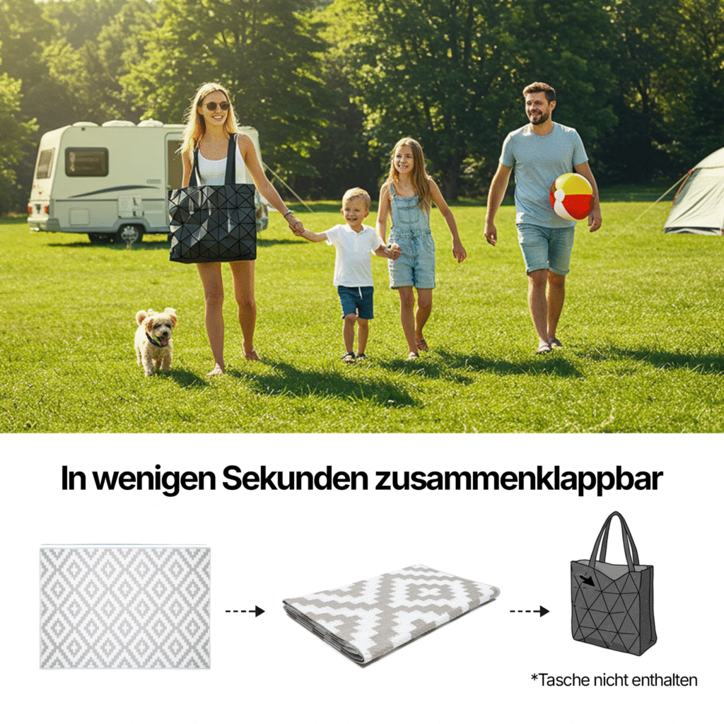 Teppich Ibiza Outdoor Beidseitig Wasserdicht Grau Weiß