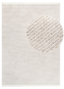 Teppich Agra Beige mit Weißen Fransen