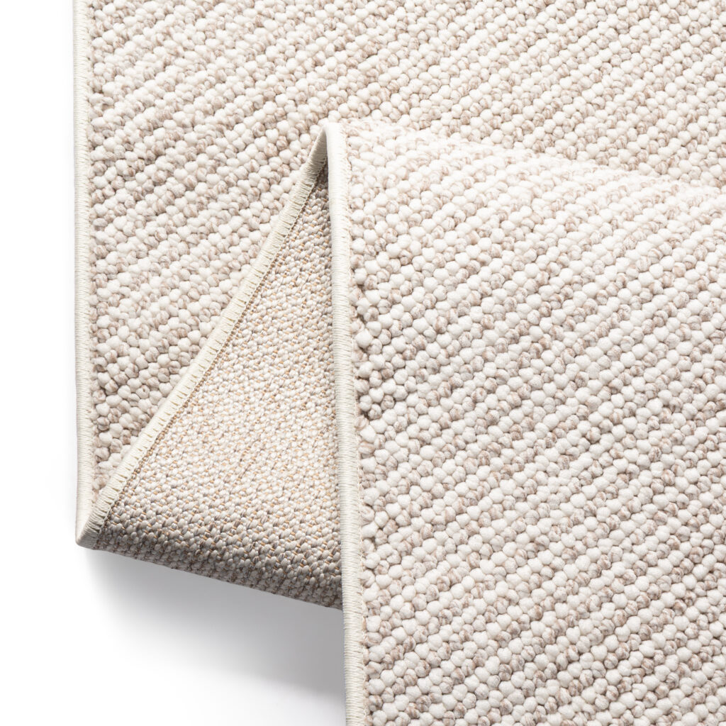 Teppich Agra Beige mit Weißen Fransen