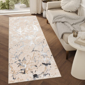 Teppichläufer Crystal Beige Grau Abstrakt Meterware