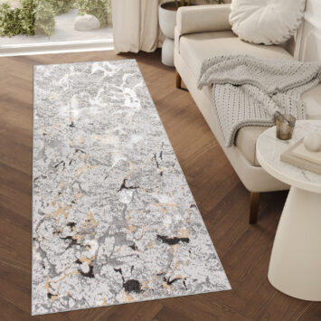 Teppichläufer Crystal Grau Beige Abstrakt Meterware