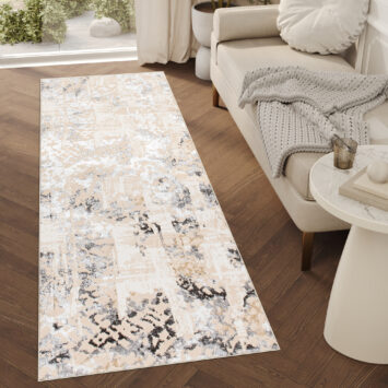 Teppichläufer Crystal Beige Grau Retro Meterware