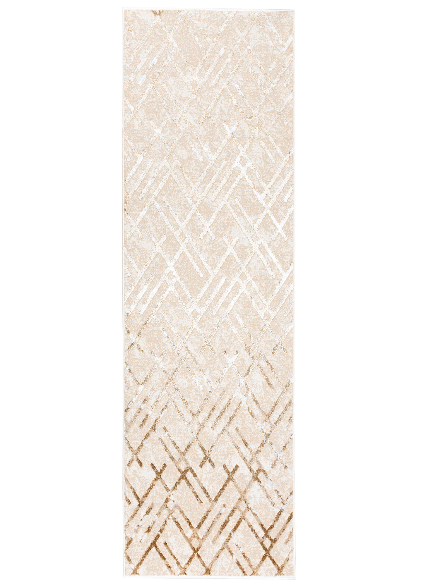 Teppichläufer Crystal Beige Braun Rauten Meterware