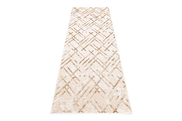 Teppichläufer Crystal Beige Braun Rauten Meterware