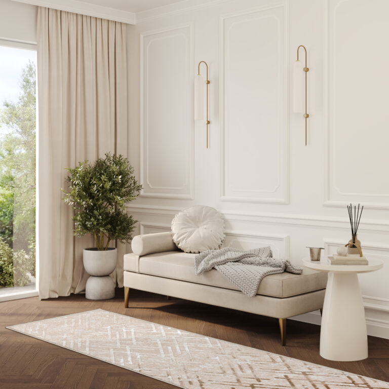 Teppichläufer Crystal Beige Braun Rauten Meterware