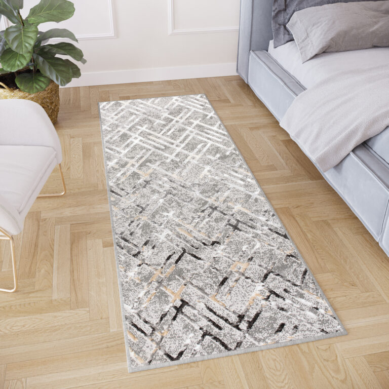 Teppichläufer Crystal Dunkelgrau Rauten Meterware