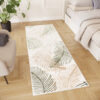 Teppichläufer Crystal Beige Grün Blätter Meterware