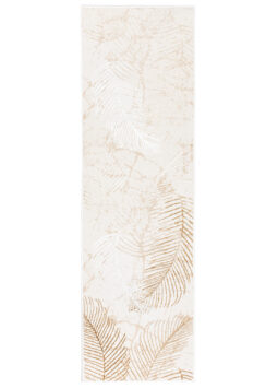Teppichläufer Crystal Beige Blätter Meterware