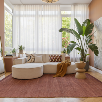 Teppich Wolle Loni Dunkelbraun