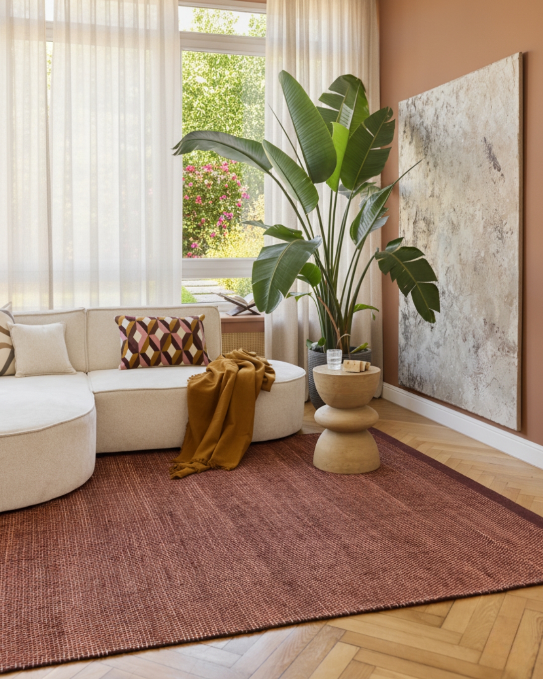 Teppich Wolle Loni Dunkelbraun