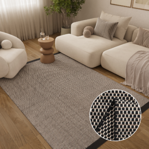 Teppich Wolle Loni Schwarz