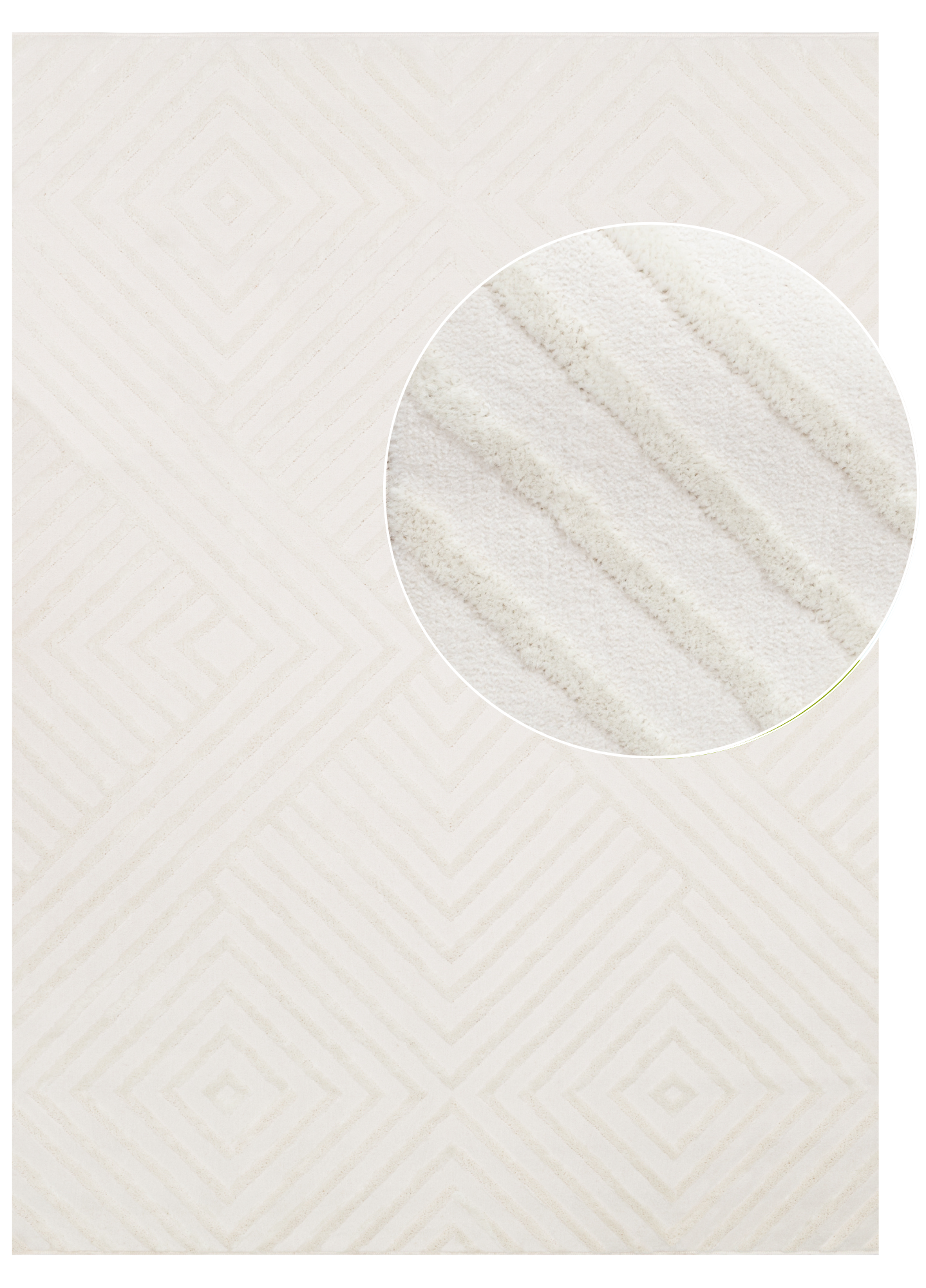 Teppich Hygge Gebrochenes Weiß Rhomben