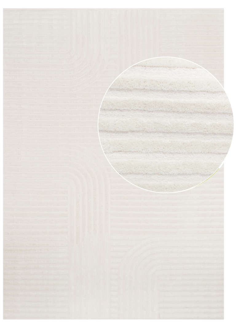 Teppich Hygge Gebrochenes Weiß Streifen