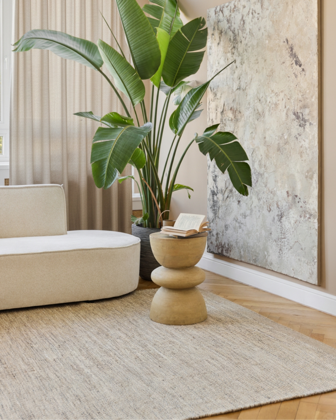 Teppich Wolle Loni Hellbraun