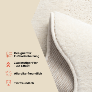 Teppich Terra Creme Palmblätter