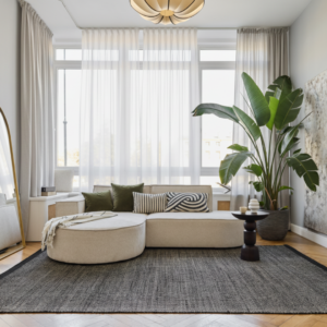 Teppich Wolle Loni Schwarz