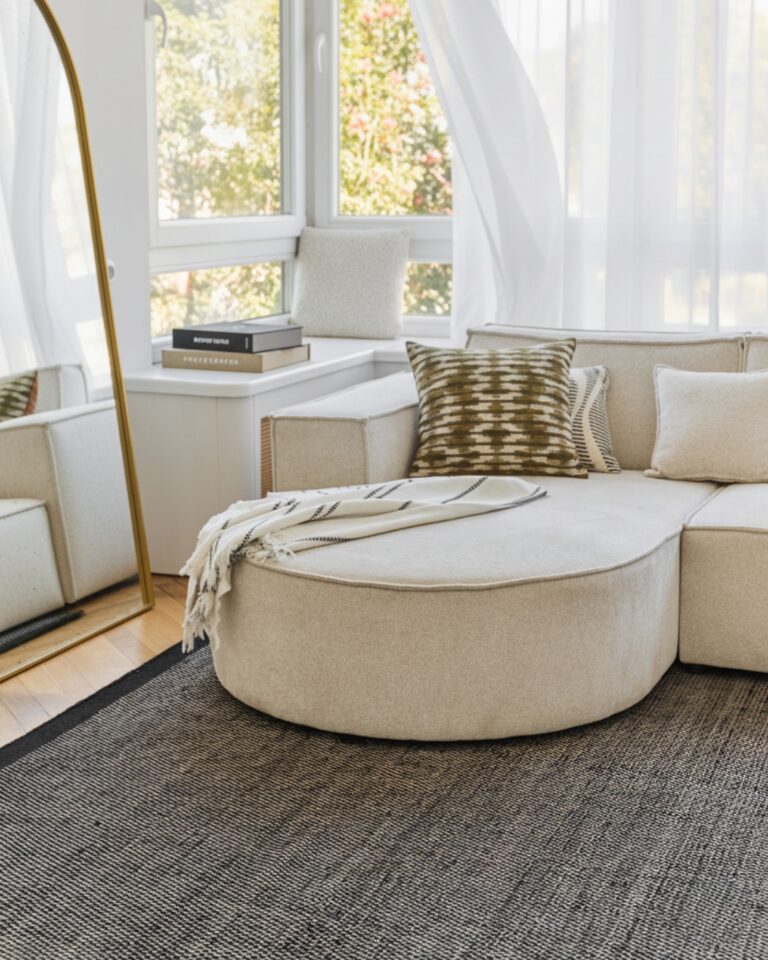 Teppich Wolle Loni Schwarz