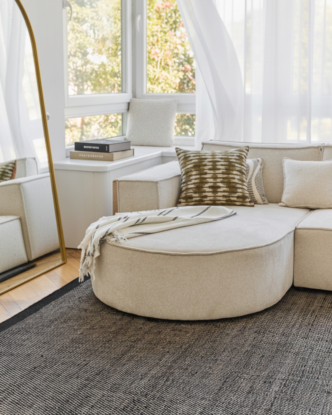 Teppich Wolle Loni Schwarz