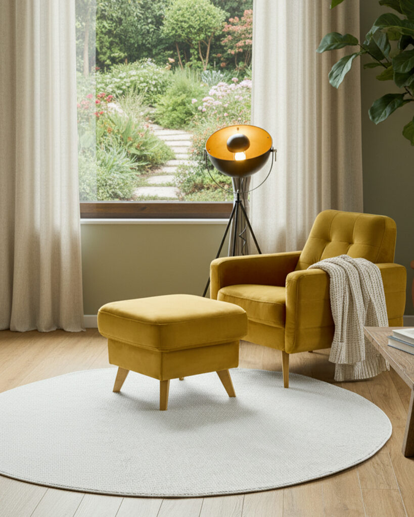 Teppich Agra Rund Creme Modern